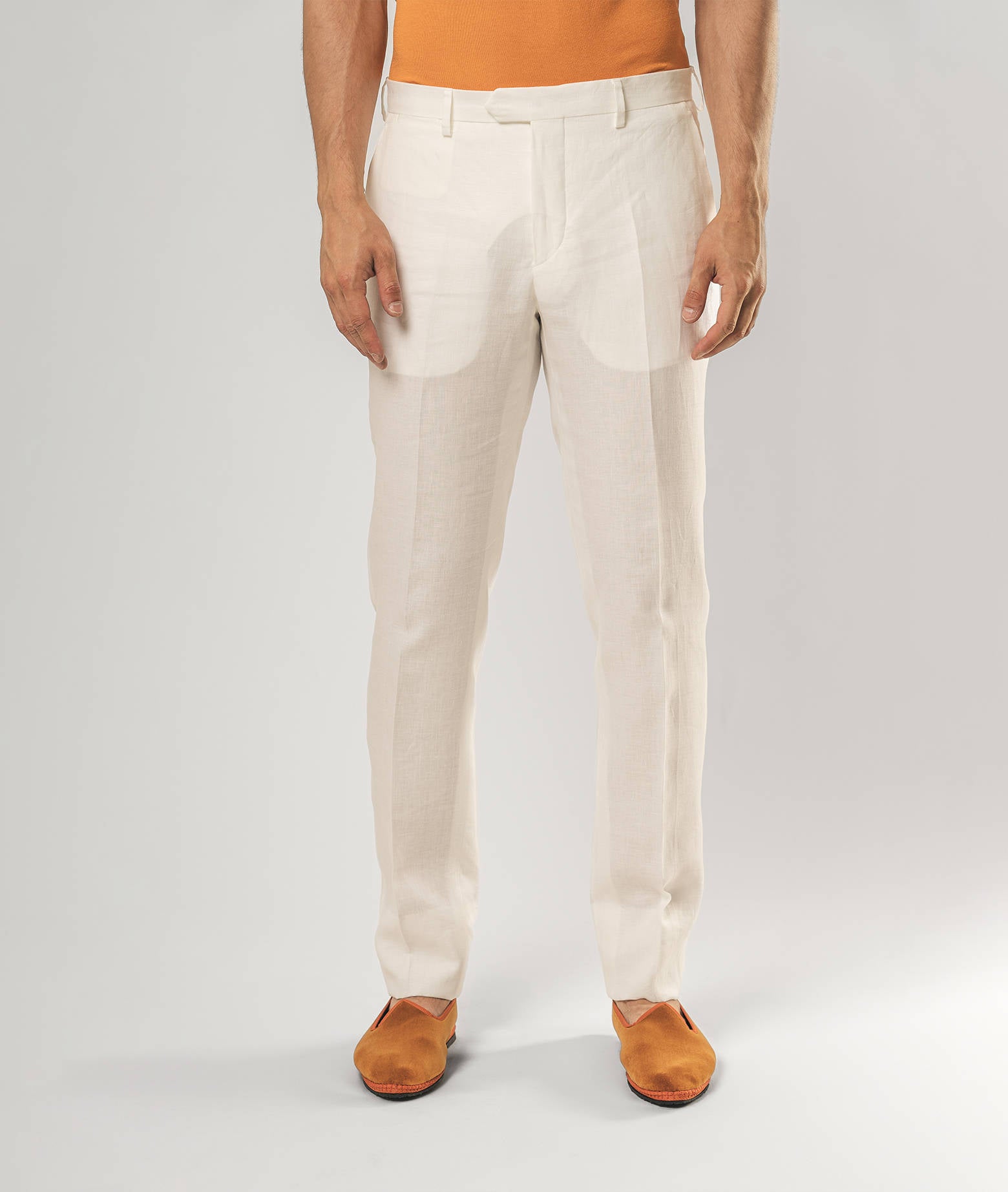 Linen Trousers Marbella Navy No Pinces
