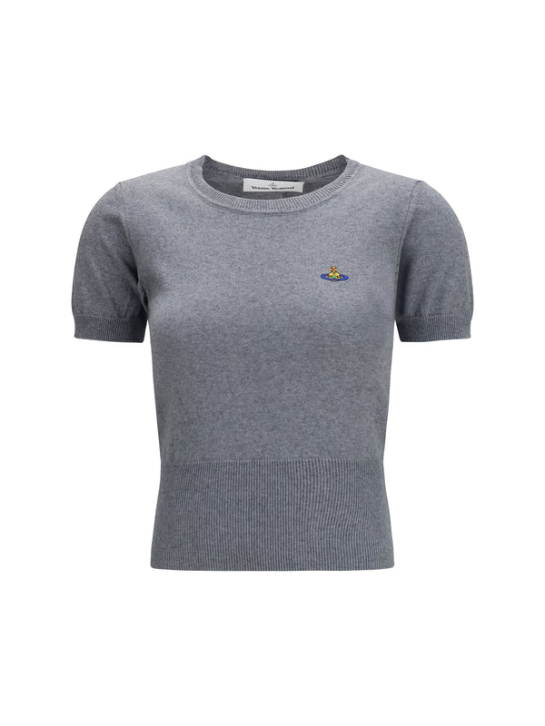 Bea Top Dark Grey Melange Cotton; Kashmir/capra Hircus