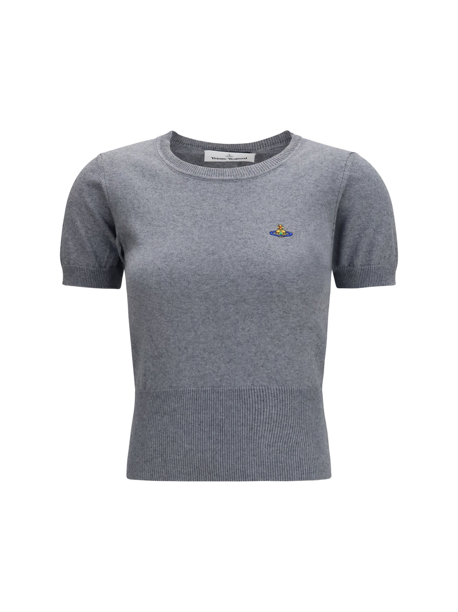 Bea Top Dark Grey Melange Cotton; Kashmir/capra Hircus
