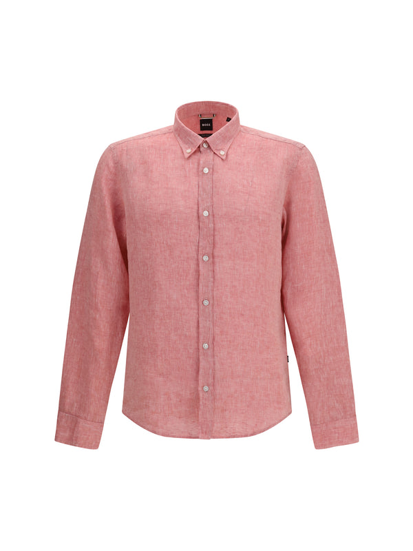 Hugo Boss Black 100% Linen shirt in red