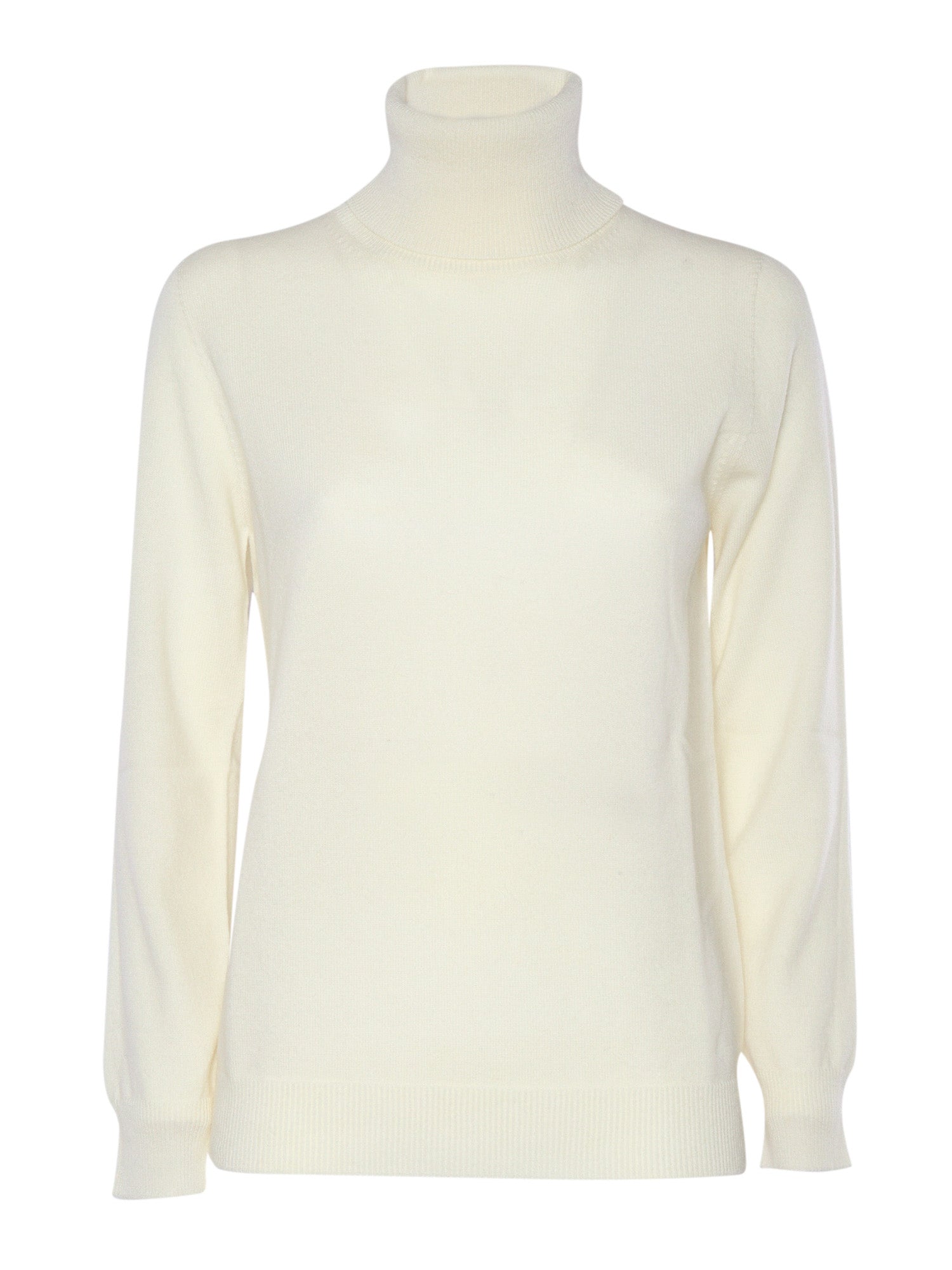 Turtleneck White Wool Cashmere