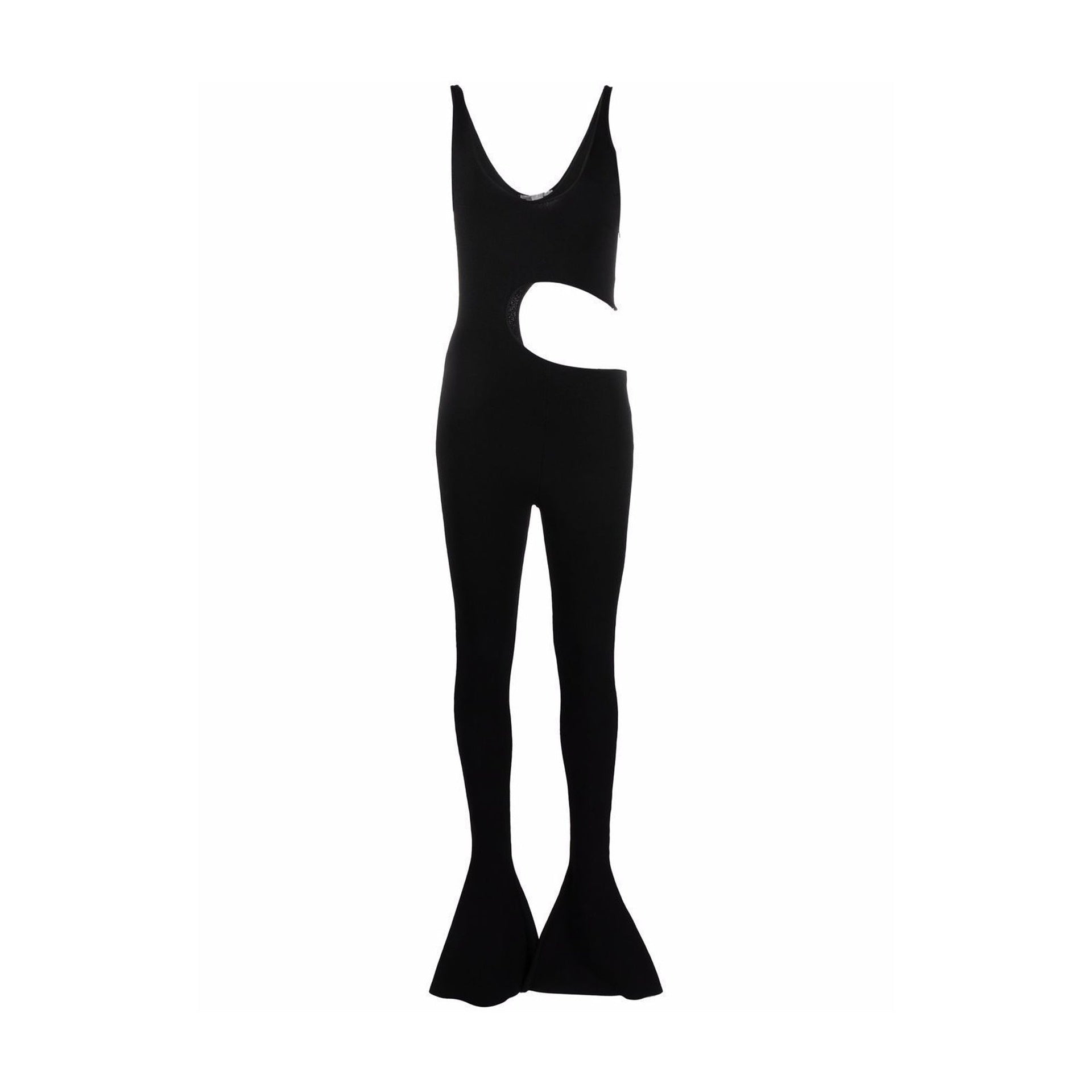 Stella Mccartney Cut Out Jumpsuit Black Viscose Polyester