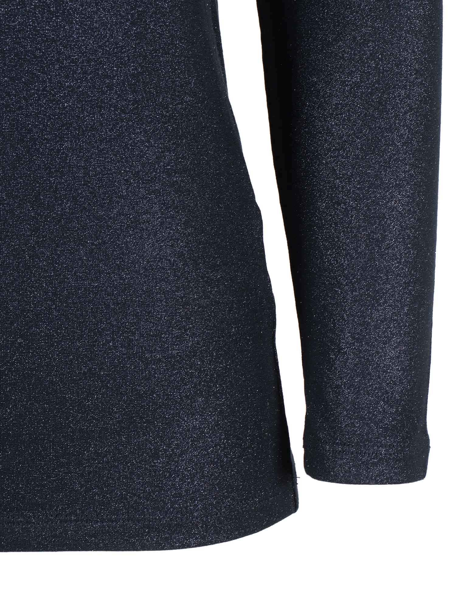 Long sleeve round neck T-shirt Blue Viscose Elastane Sleeves