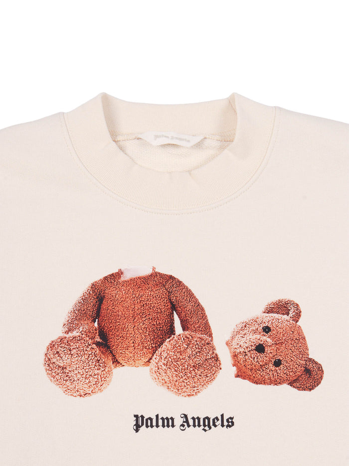 Palm Angels Bear Crewneck Boy White Cotton