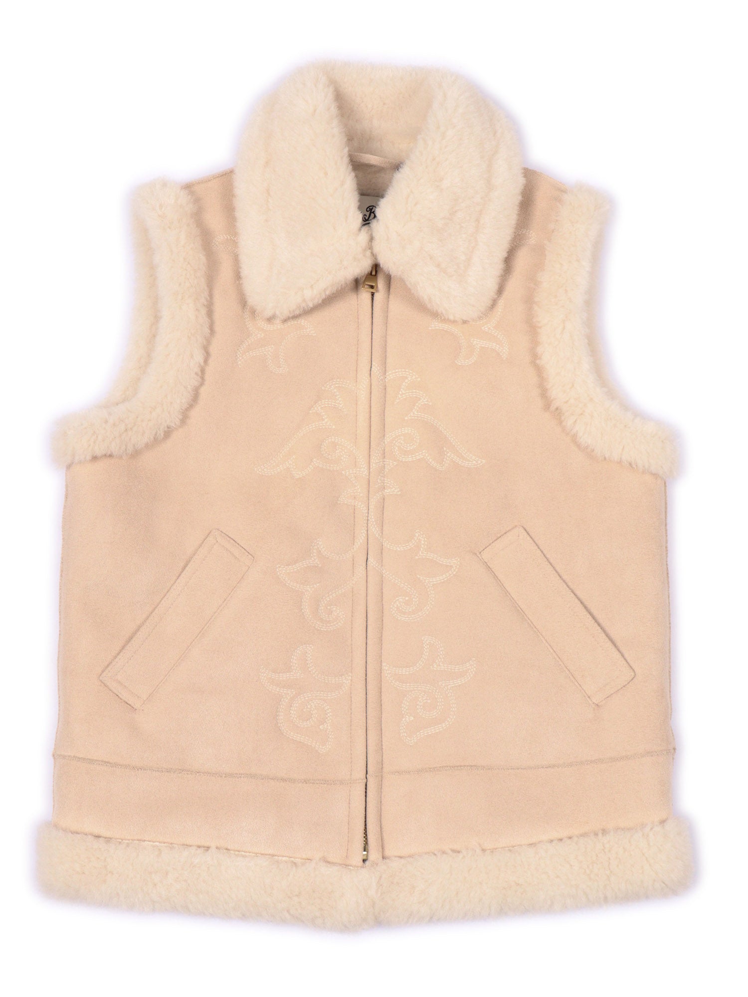 HESKETH JR SHEARLING-TEX EMBROIDERY 10 Pink Polyester Vest