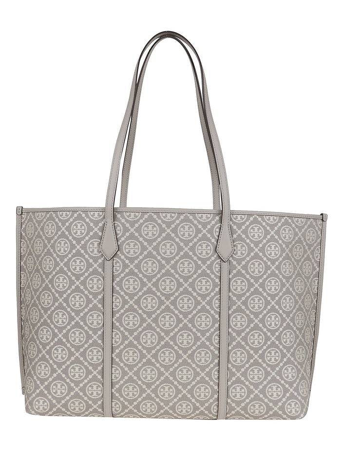 Perry T Monogram Tote Grey Cotton Borsa