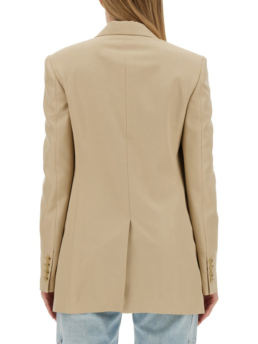 Double-Breasted Jacket Beige Viscose