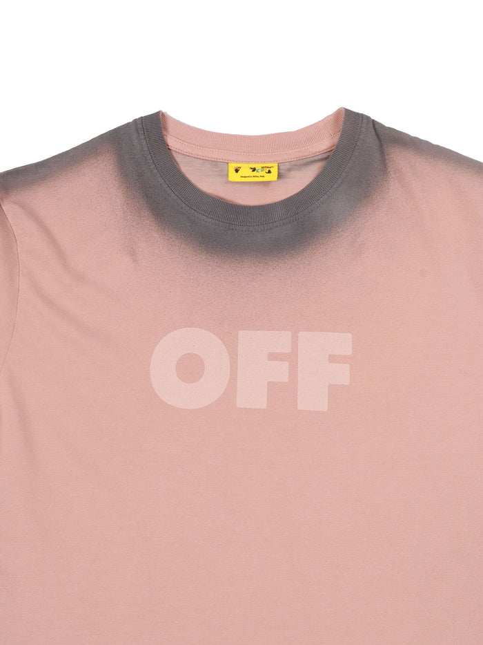 Garment Dyed Spray Tee S-S Rose Pink - S Cotton Rib Details Short Sleeves T-shirt