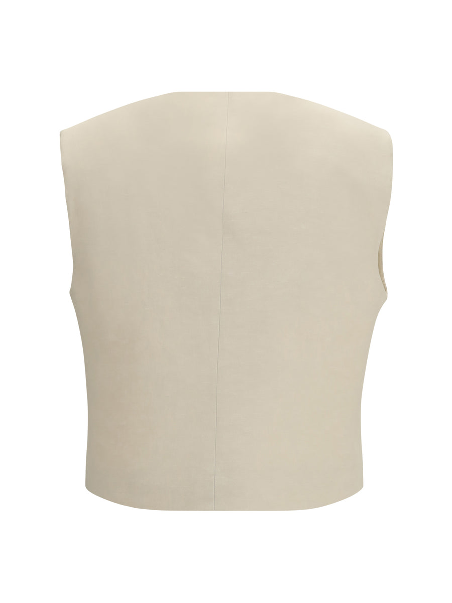 Wool Gilet Sand Blazers