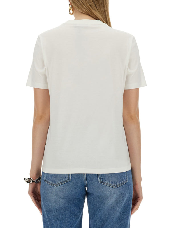 T-Shirt With Logo White Cotton T-shirts