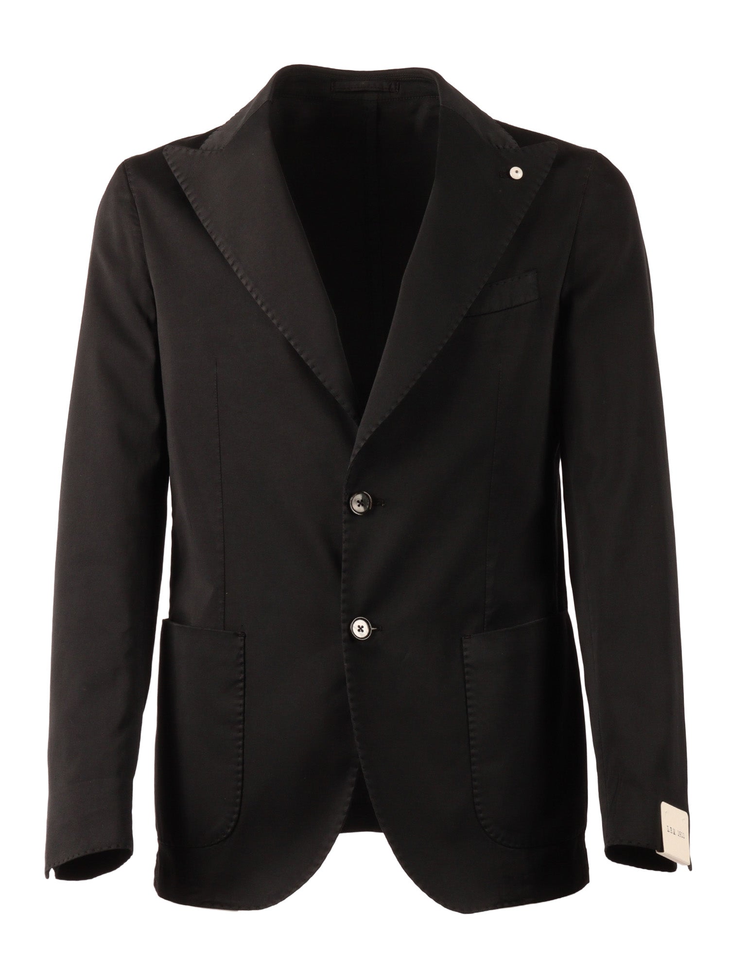 Jacket Black Cotton Silk Elastane