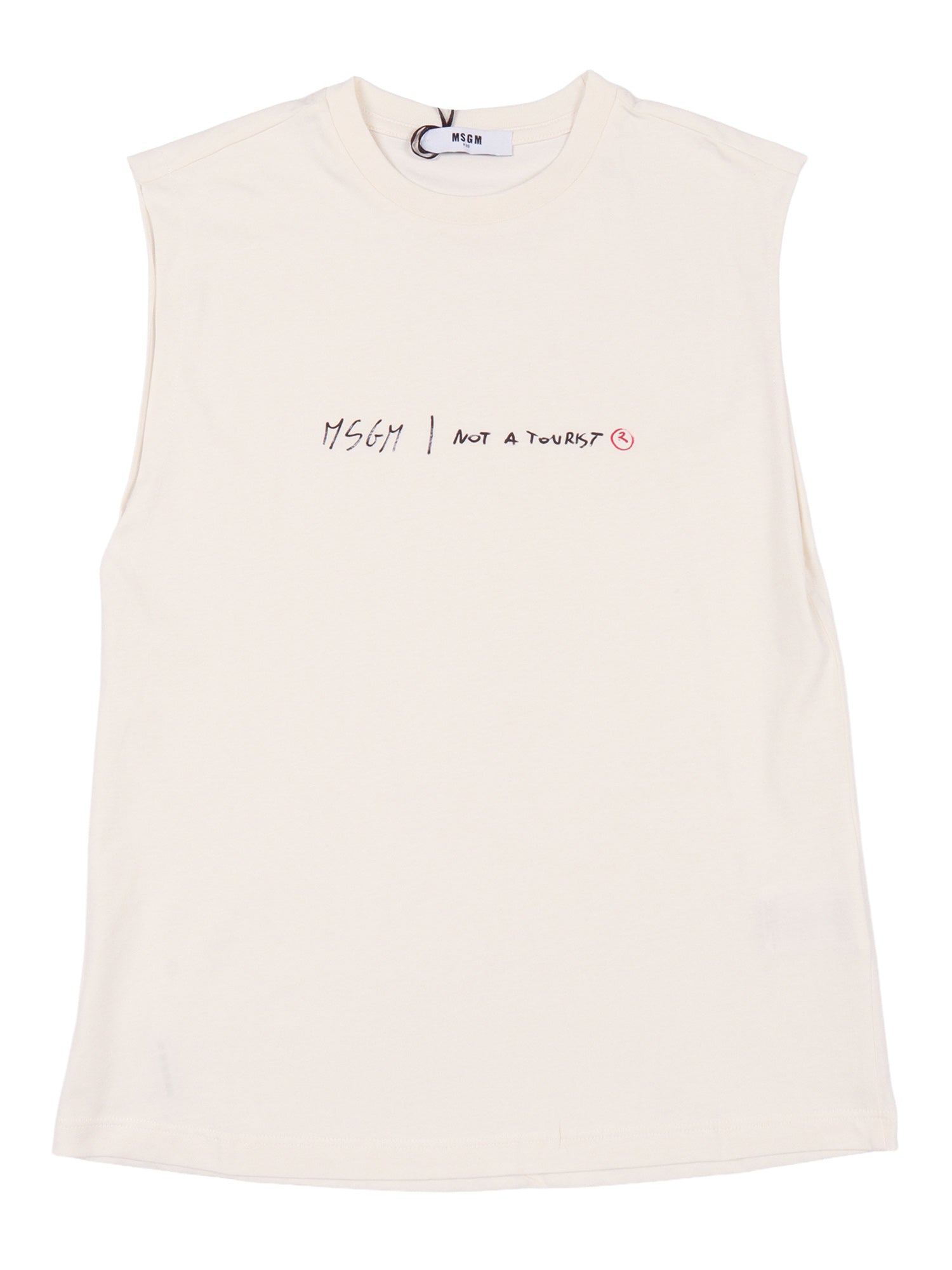 JERSEY SLEEVELESS T-SHIRT BOY Panna Cotton Short Sleeves