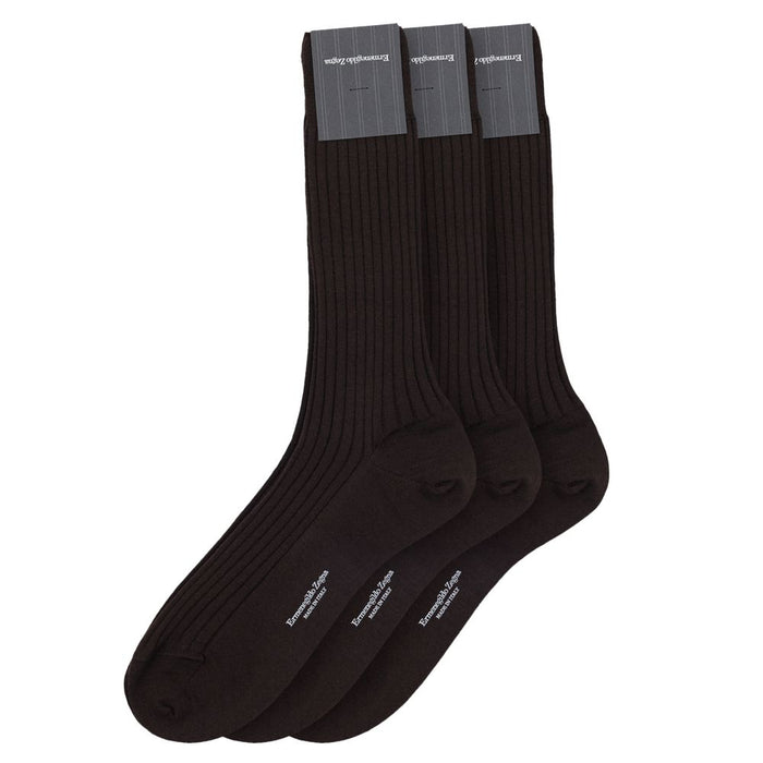 Zegna 75% merino wool socks in brown