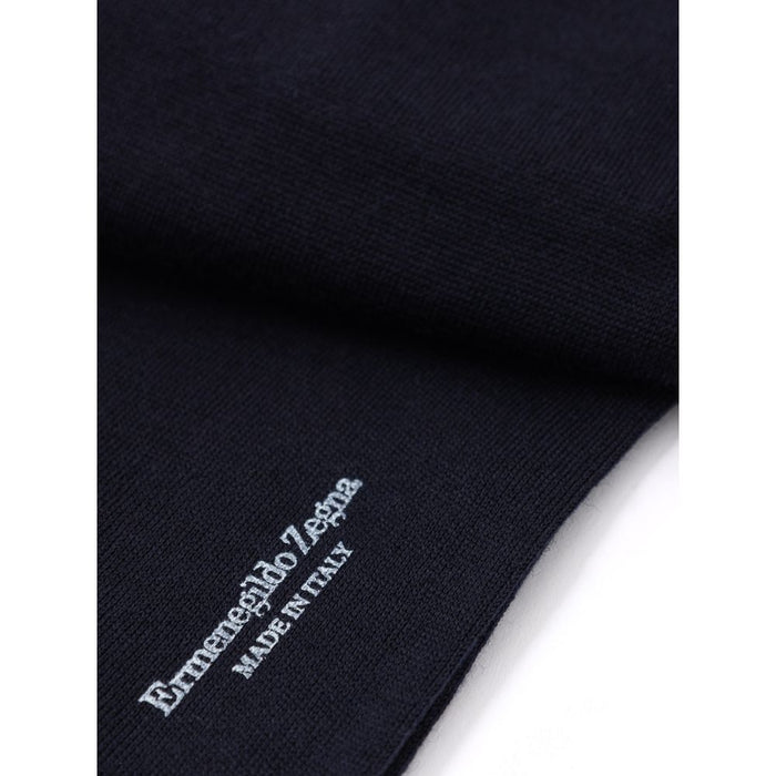 Zegna 75% Merino Wool socks in navy — view 2