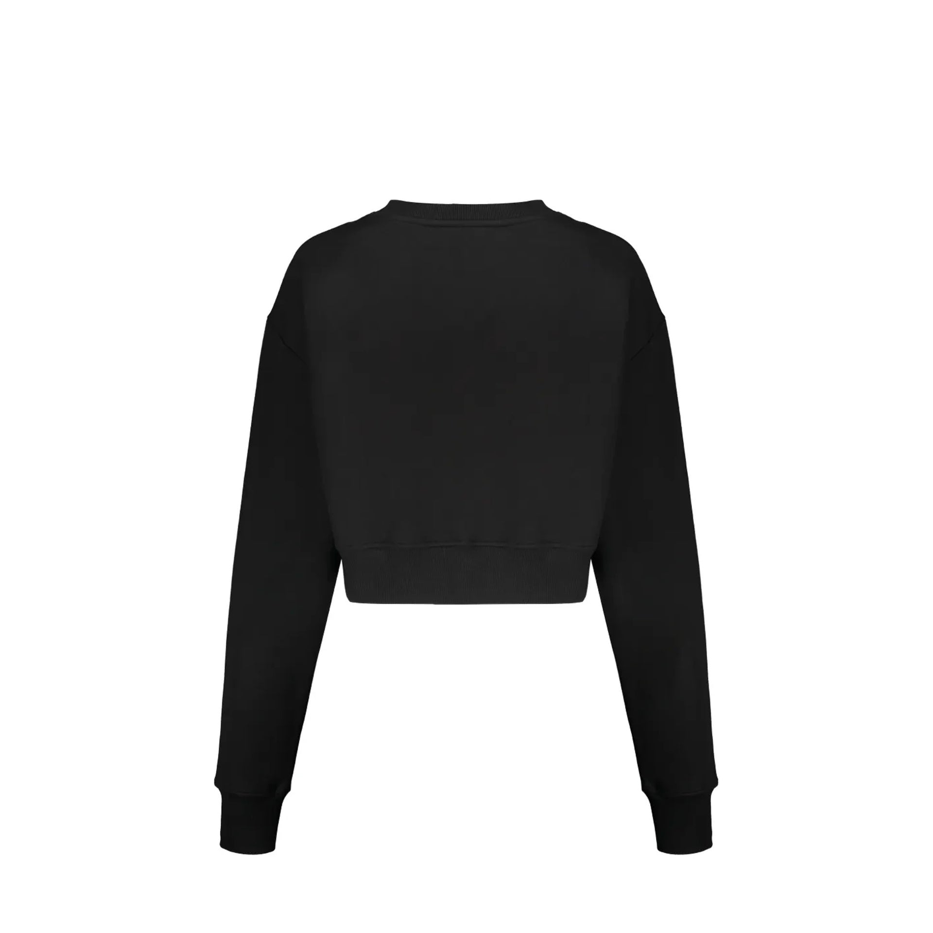 Cropped Logo Sweatshirt Black Cotton