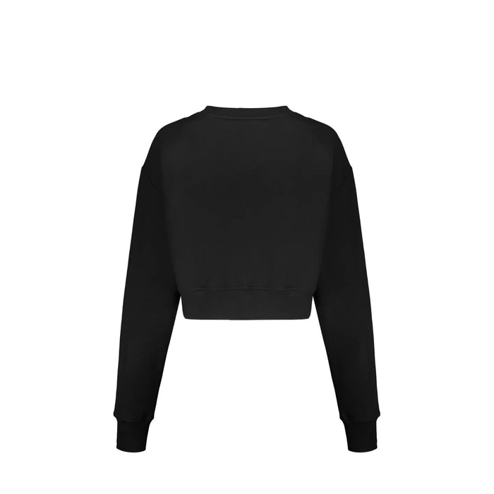 Cropped Logo Sweatshirt Black Cotton