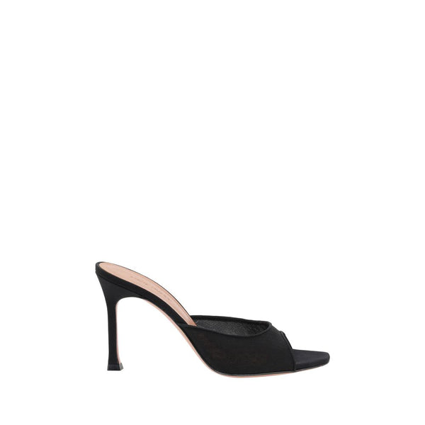 Amina Muaddi Upper 70% Nylon 30% Silk mule in black