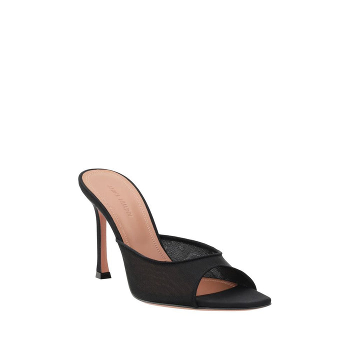 Amina Muaddi Upper 70% Nylon 30% Silk mule in black — view 2