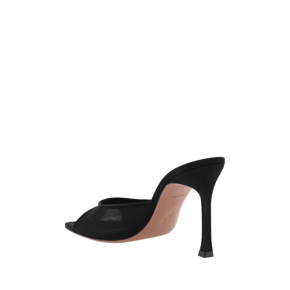 Amina Muaddi Upper 70% Nylon 30% Silk mule in black — view 3