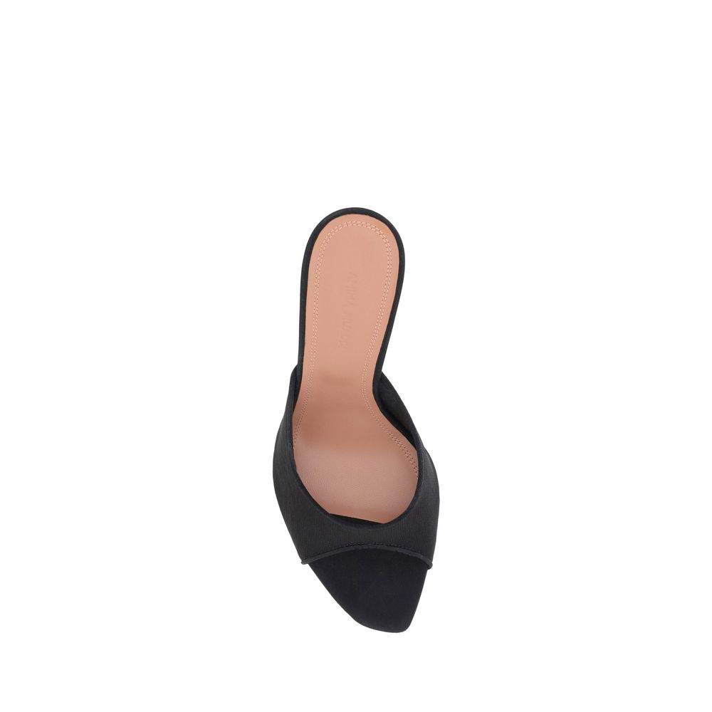 Amina Muaddi Upper 70% Nylon 30% Silk mule in black — view 4
