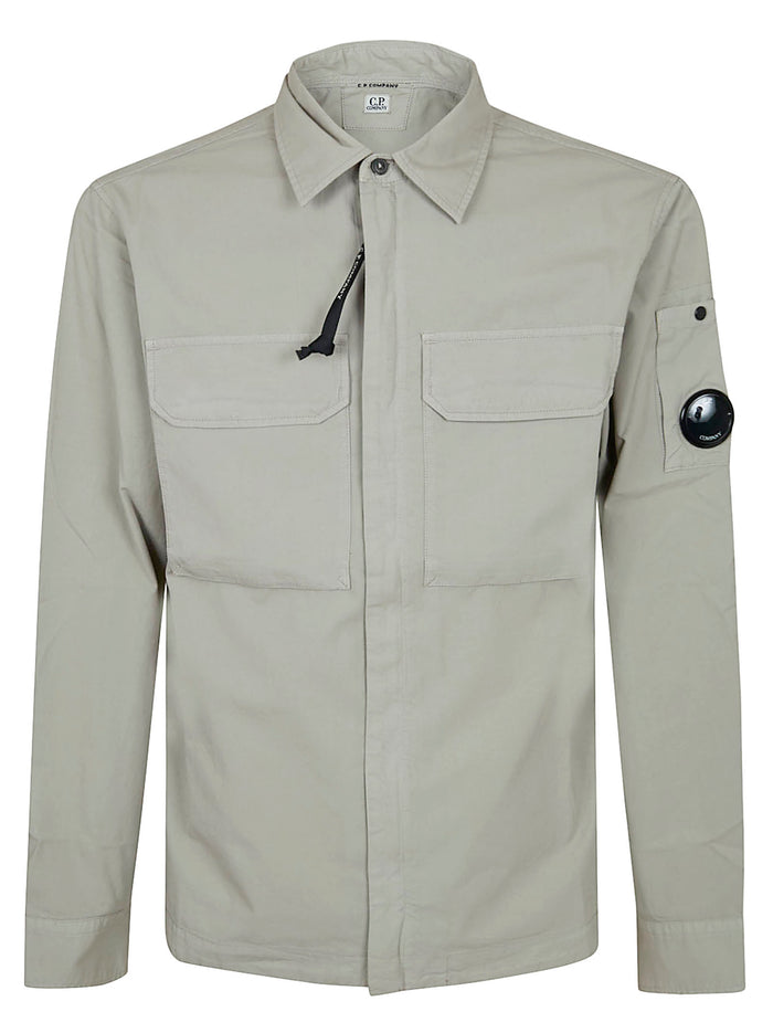 Organic Gabardine Zipped Lens Overshirt Nude & Neutrals Camicia