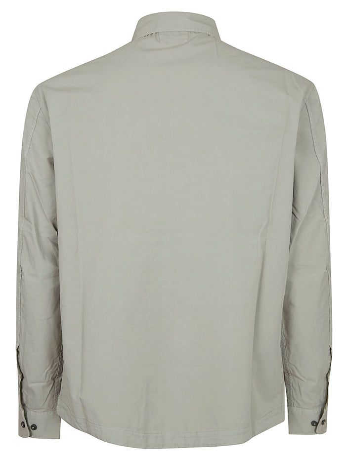 Organic Gabardine Zipped Lens Overshirt Nude & Neutrals Camicia