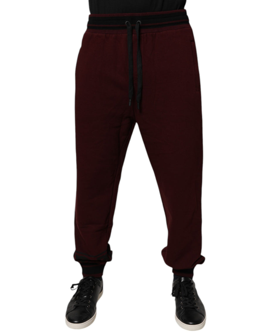 Dolce & Gabbana 100% Cotton joggers in maroon