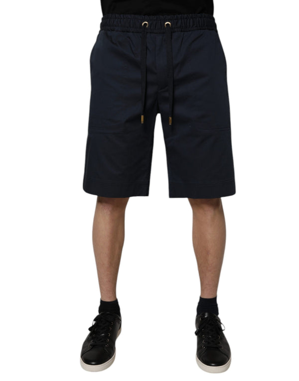 Dolce & Gabbana 97% Cotton bermuda shorts in navy