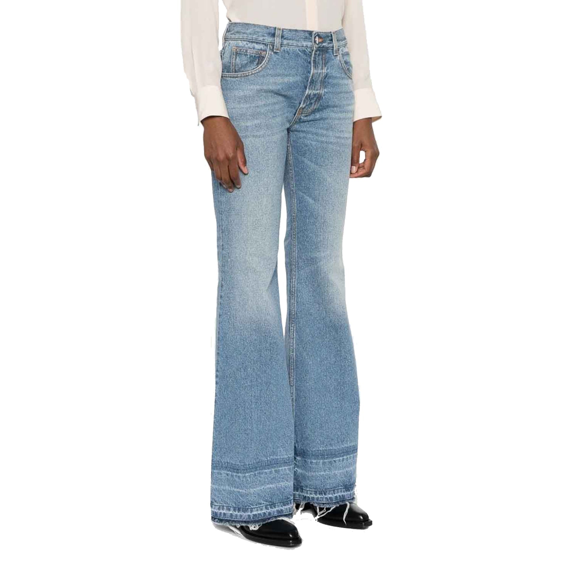 Chloé Bootcut Jeans Blue Cotton