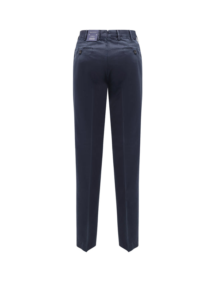Incotex Rtw Blue Cotone Lino