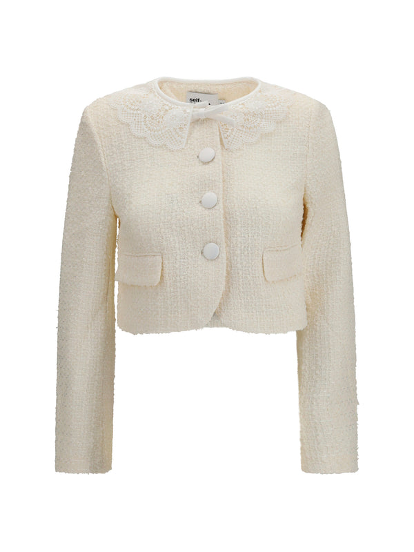 Self-Portrait 75% Polyester blazer in beige