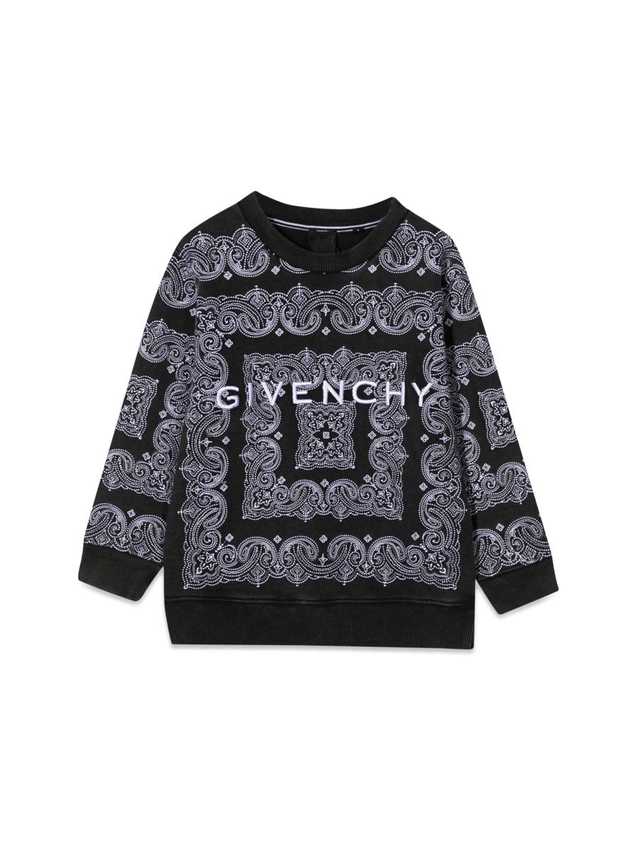 Crewneck Sweatshirt With Print And Logo Black Cotton Sweatshirts