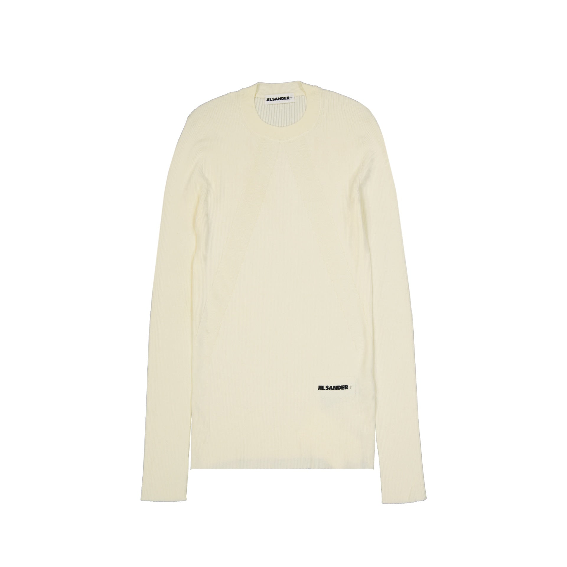 Jil Sander Logo Fitted Jumper White Cotton