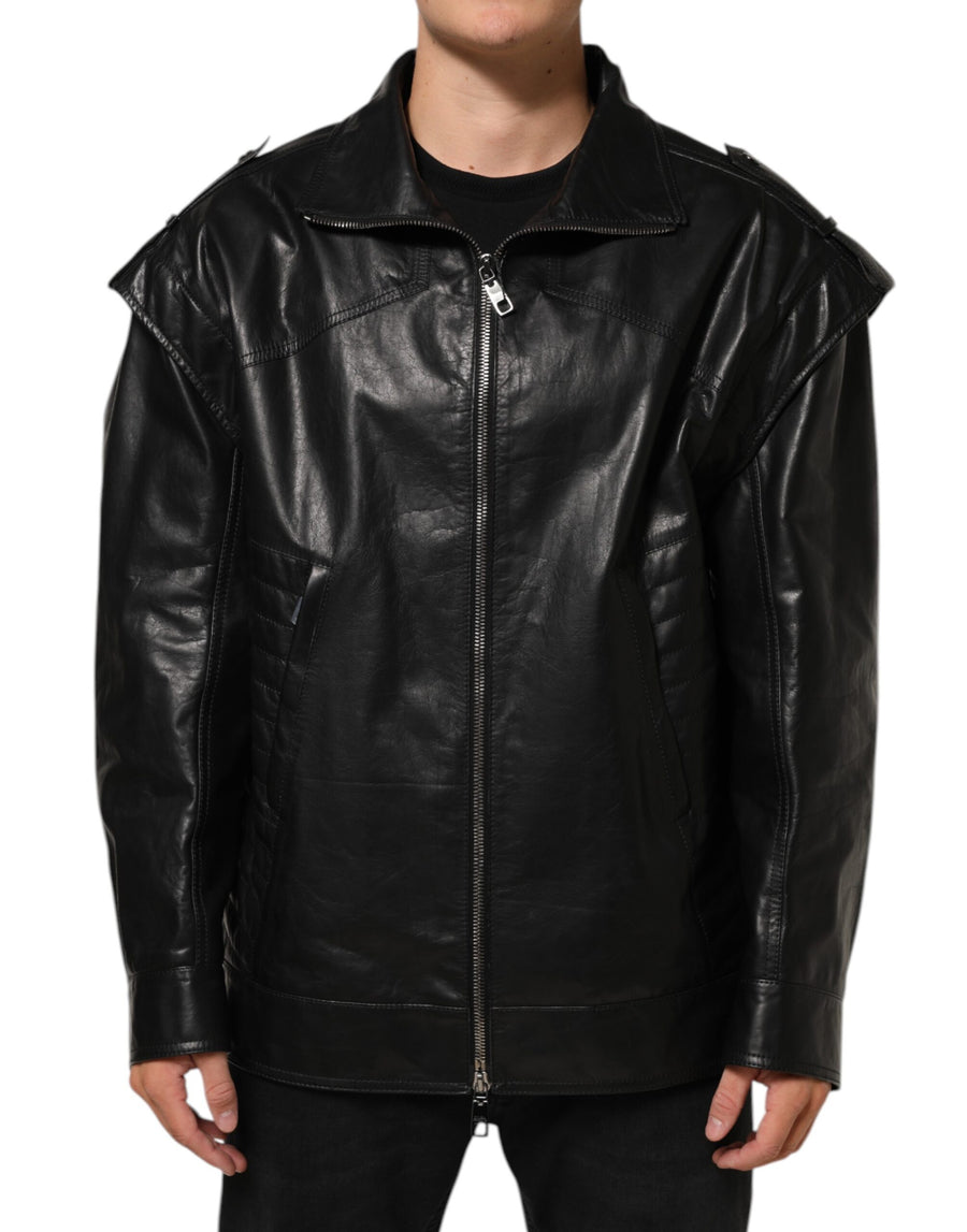 Dolce & Gabbana 100% Taurus Leather jacket in black