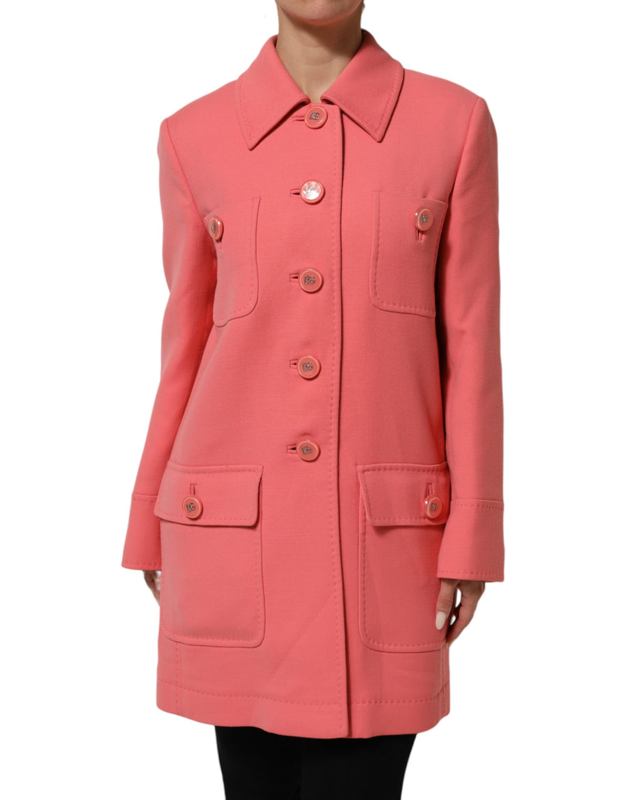 Dolce & Gabbana 100% Wool (stated as 100%WV in original) coat in pink