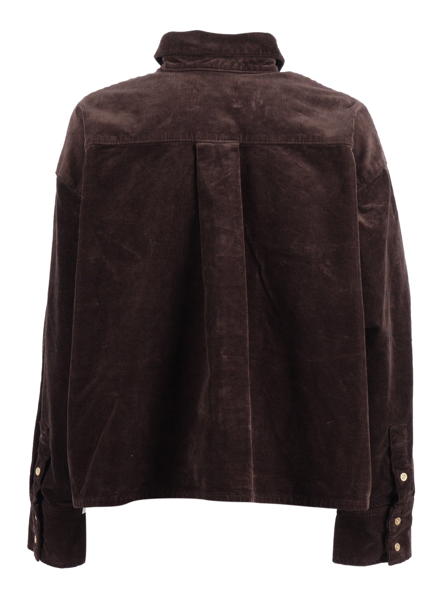 NINA CROPPED SHIRT Corduroy Coffee Bean Brown