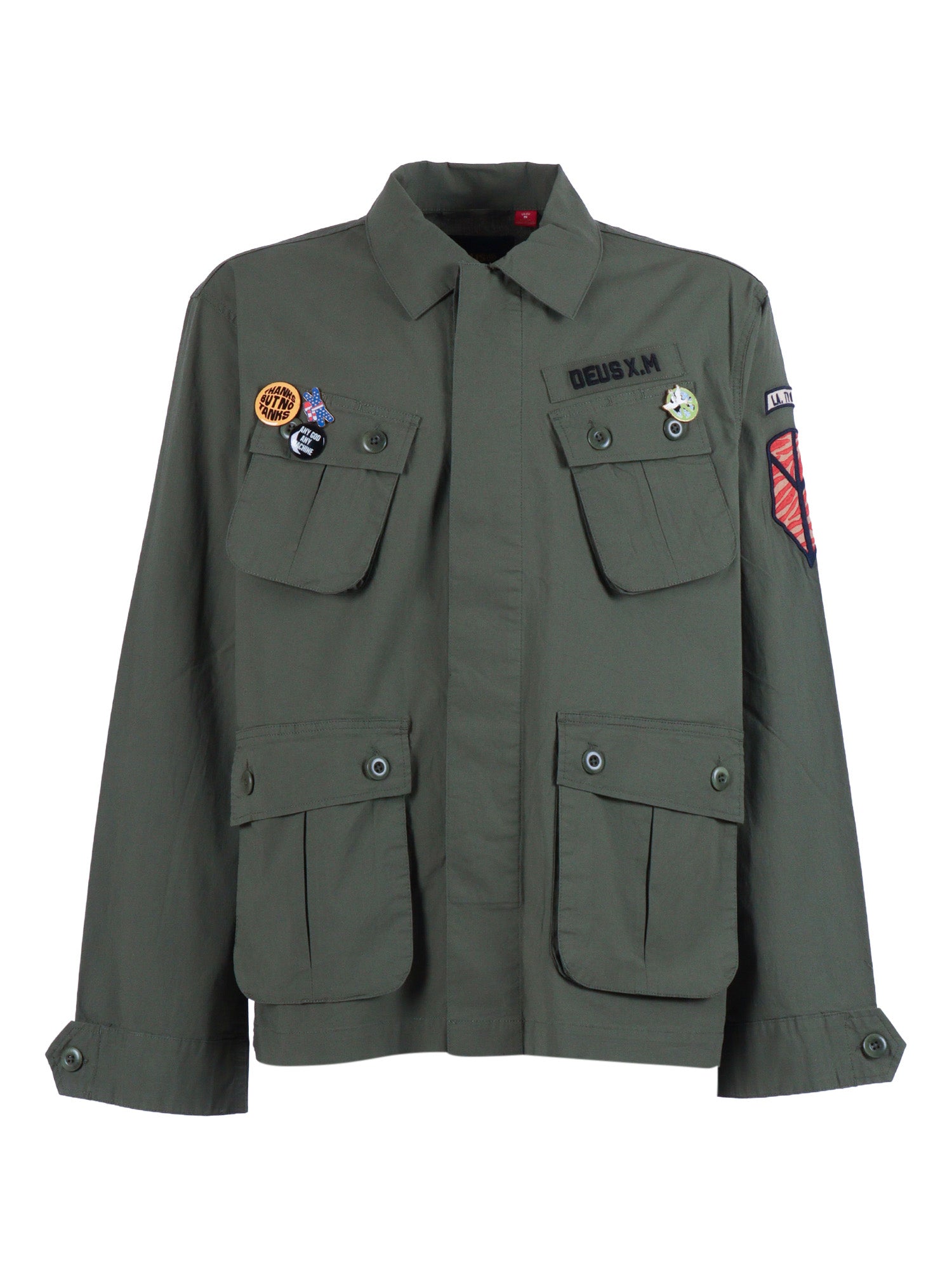 Power Overshirt Green Cotton Elastane Shirt