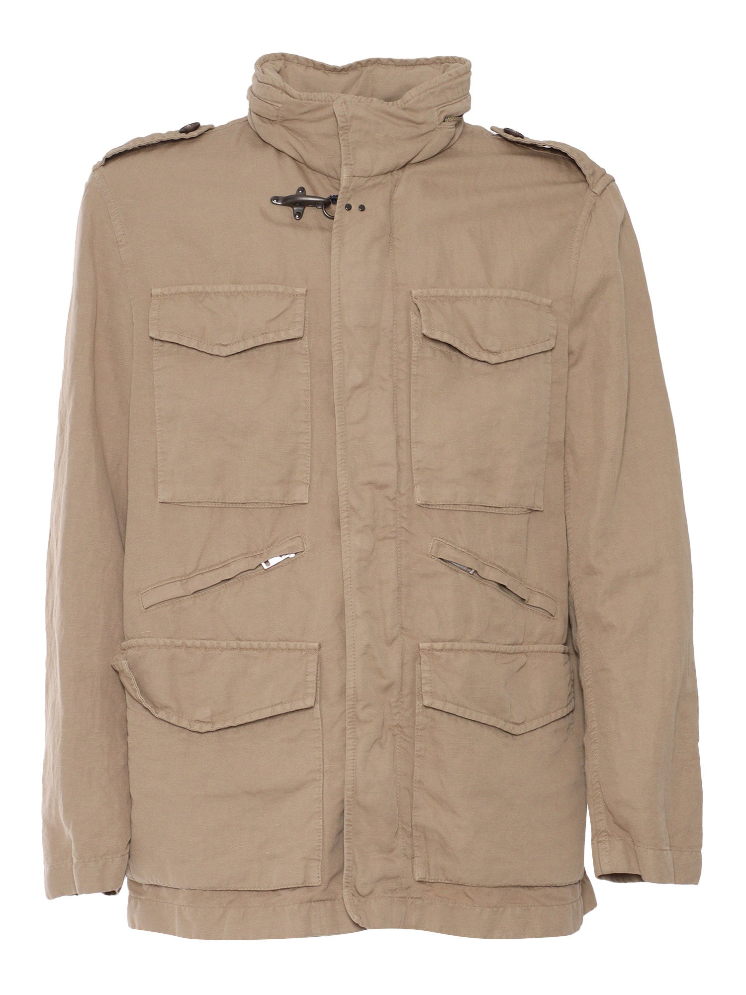 FAY EXPLORER FIELD JACKET Brown Cotton Linen Heavy