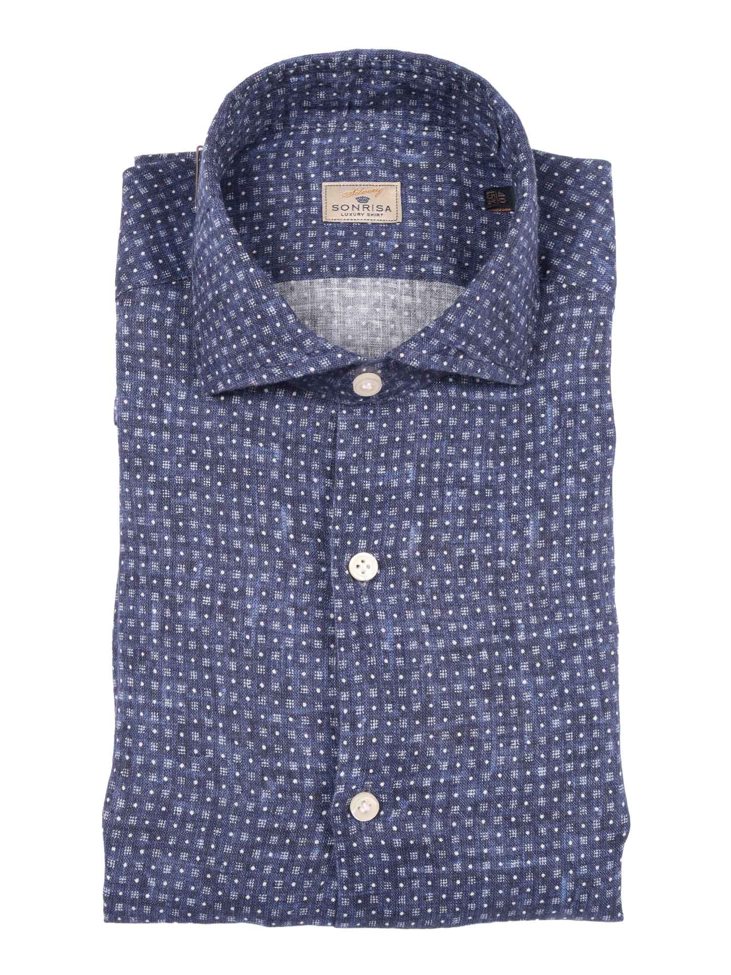 Mens Shirt Blue Cotton