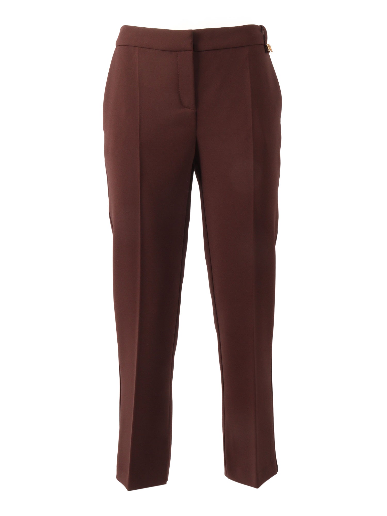 TROUSERS Brown Polyester Elastane Pant