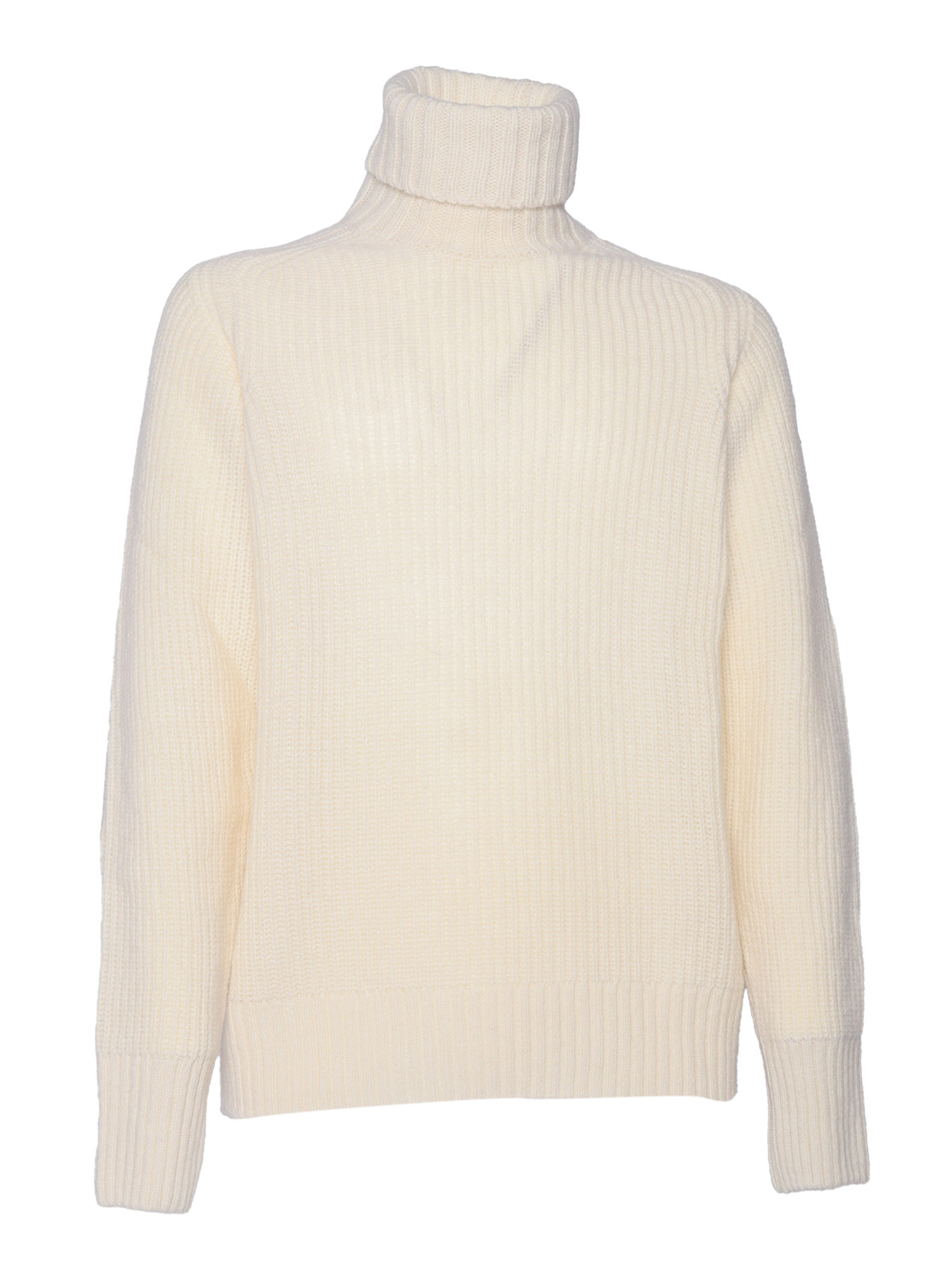 �vik Roller Neck Sweater M - White Crewneck