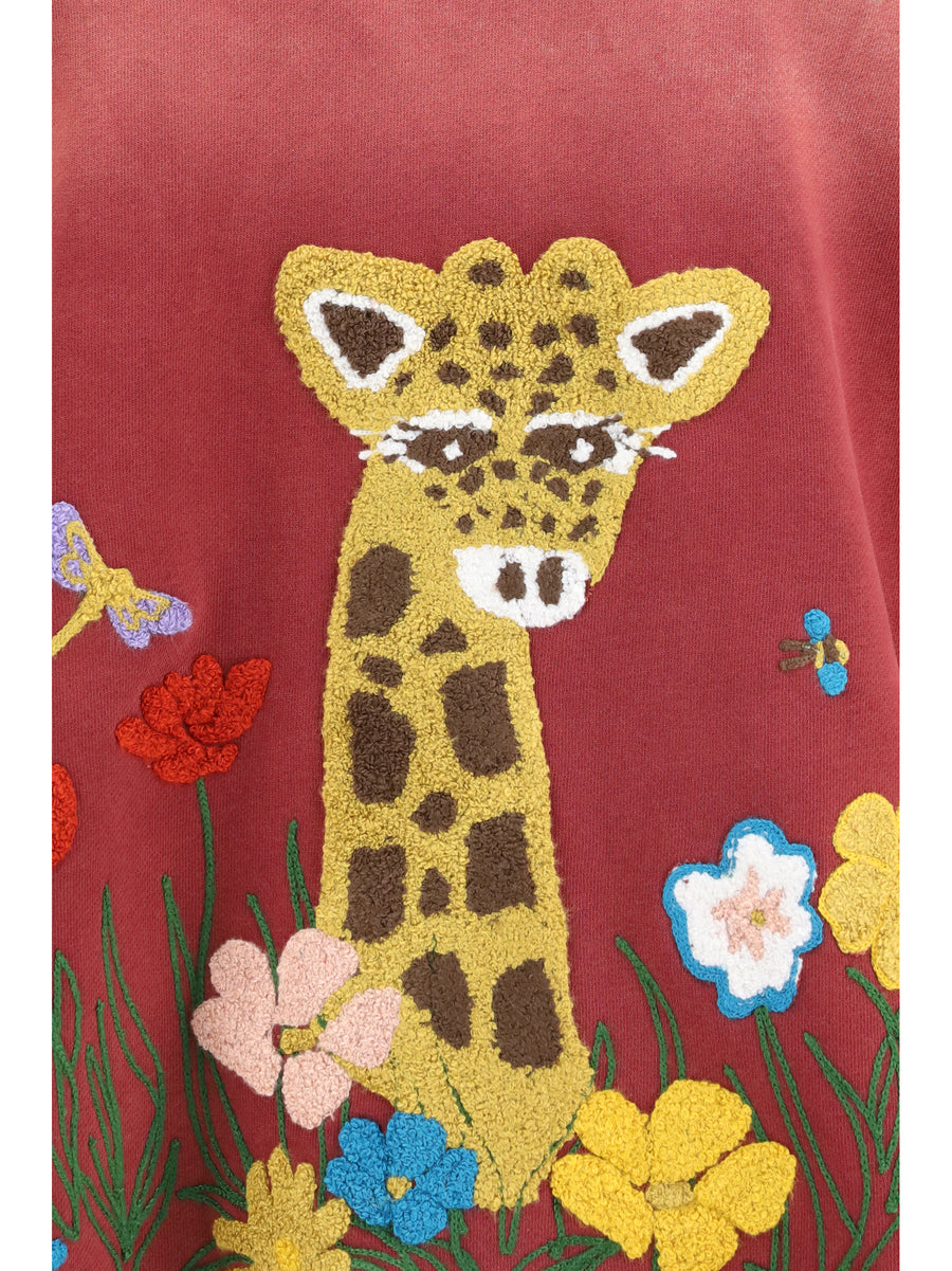 Hoodie Wildlife Washed Berry Cotton Sweatshirts
