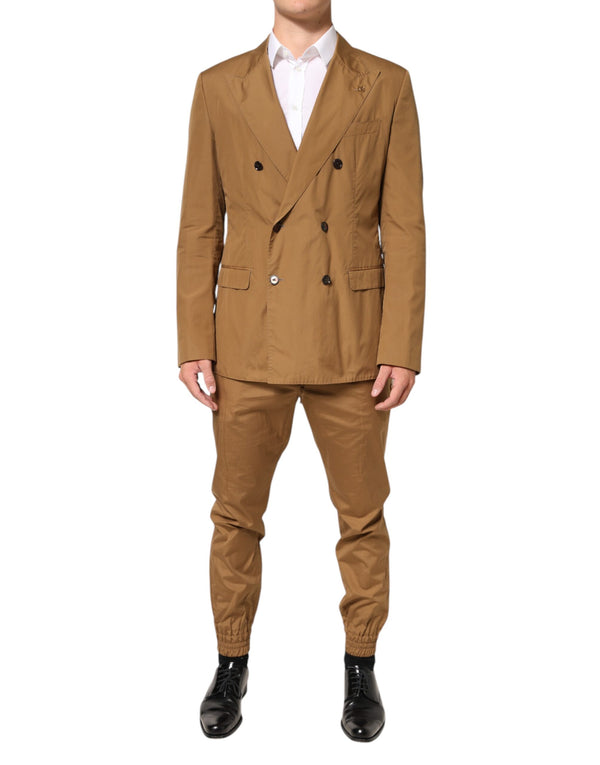 Dolce & Gabbana 100% Cotton with 100% Silk lining suit in brown