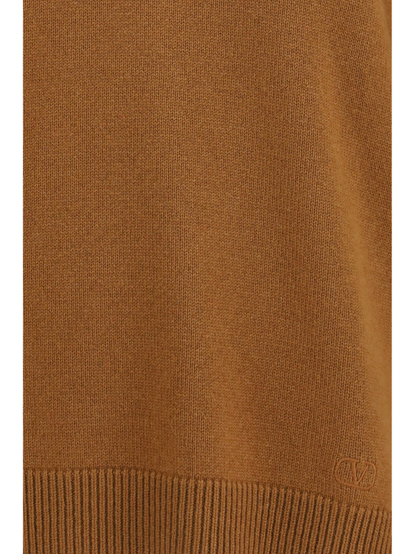 Cashmere V-Neck Sweater Bright Cuir