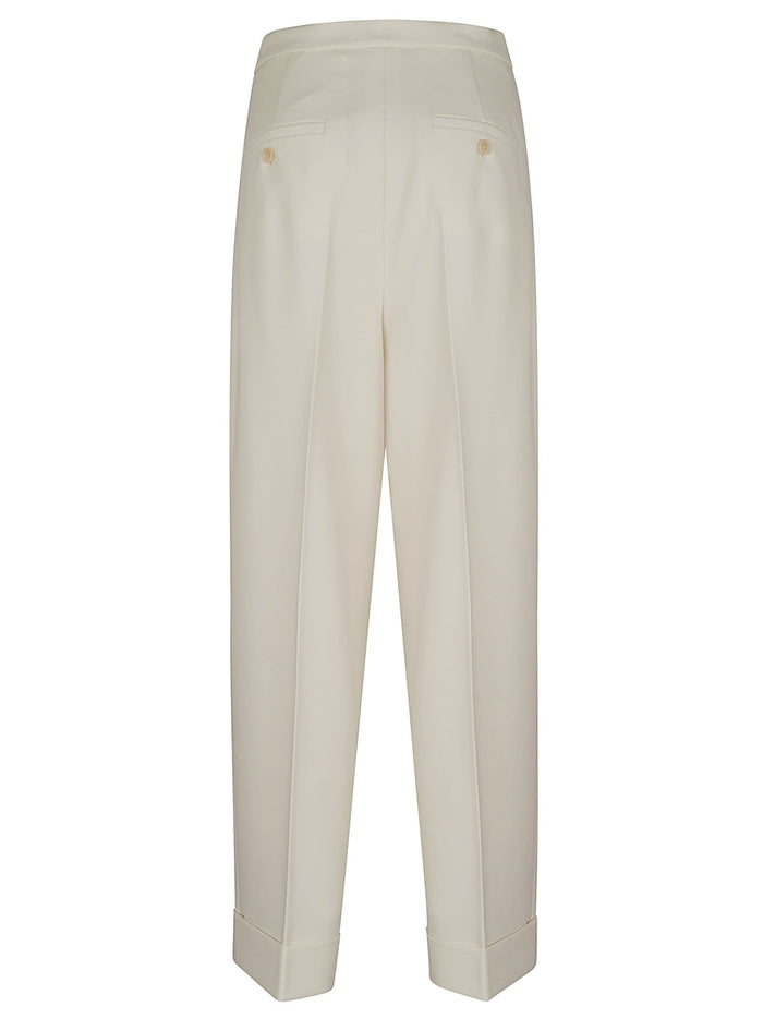 Pantaloni Rugiada White Lana Vergine Ovis Aries