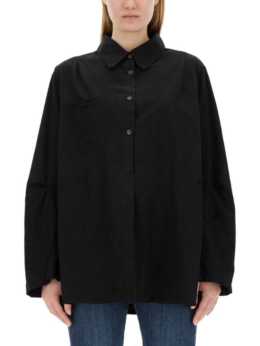 Oversized Fit Shirt Black Cotton