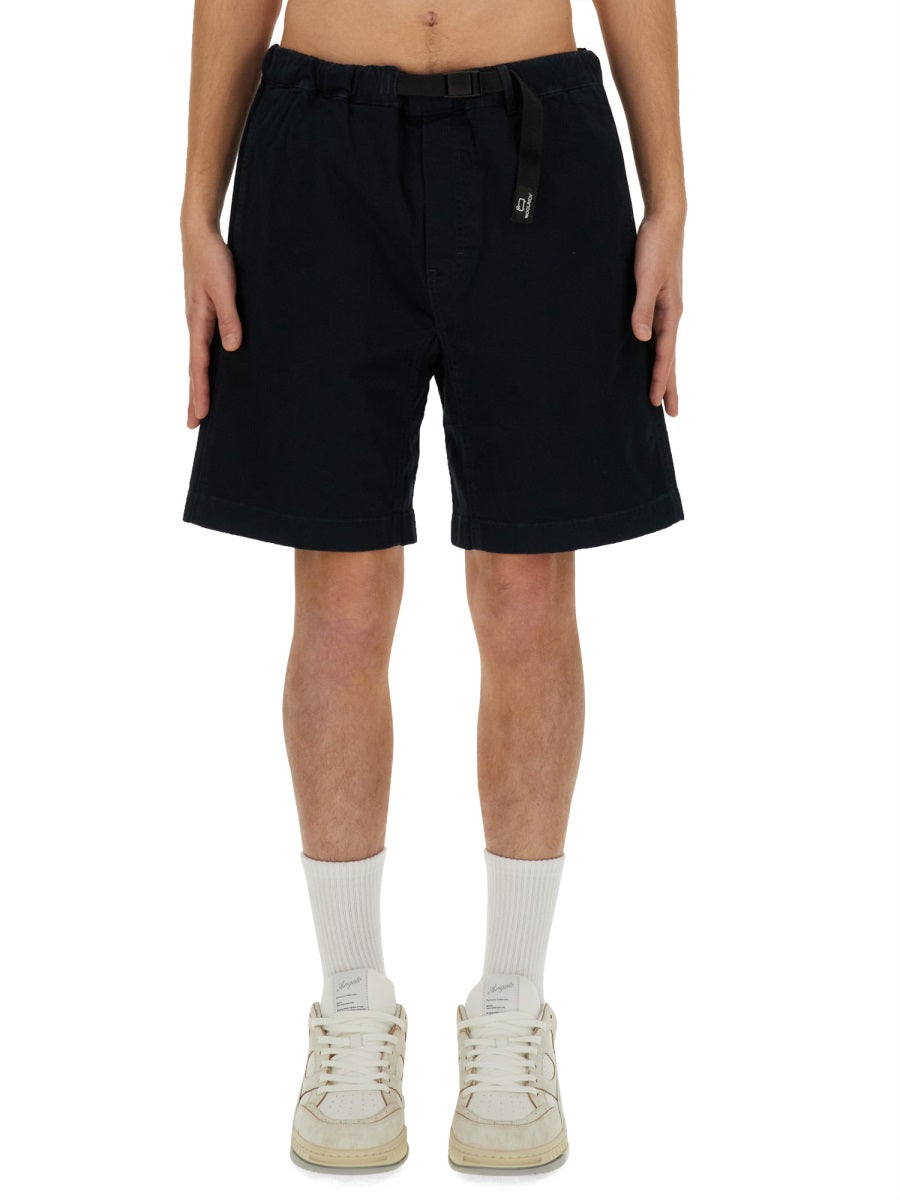 Belted Bermuda Shorts Blue Cotton