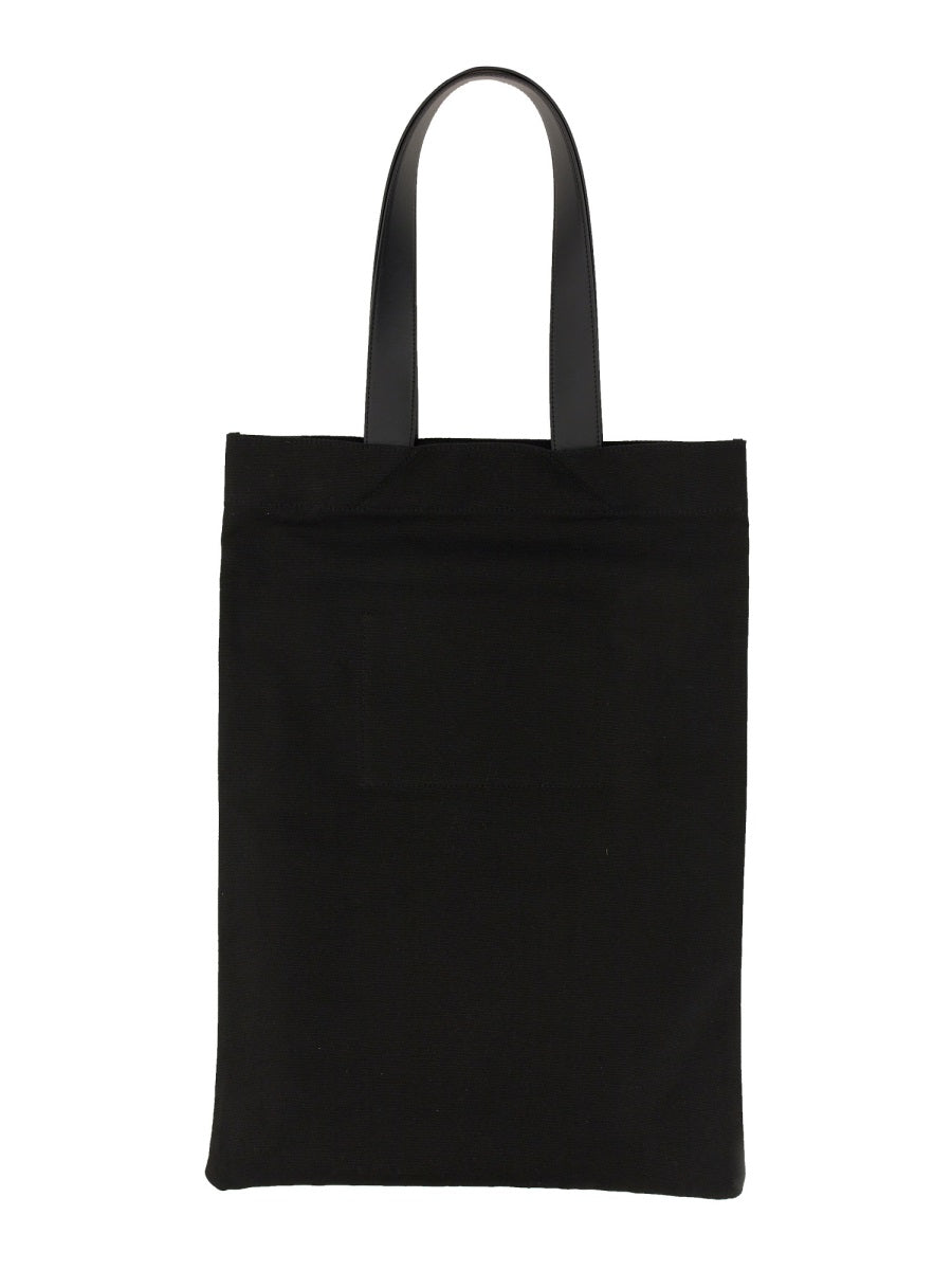 Tote Bag With Logo Black Cotton Shoulder