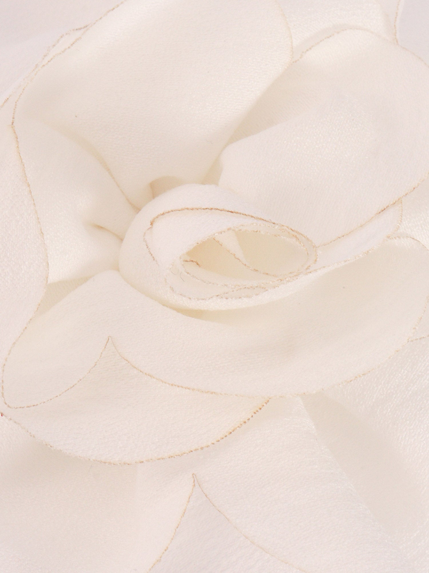 Viscose crepe flower brooch White