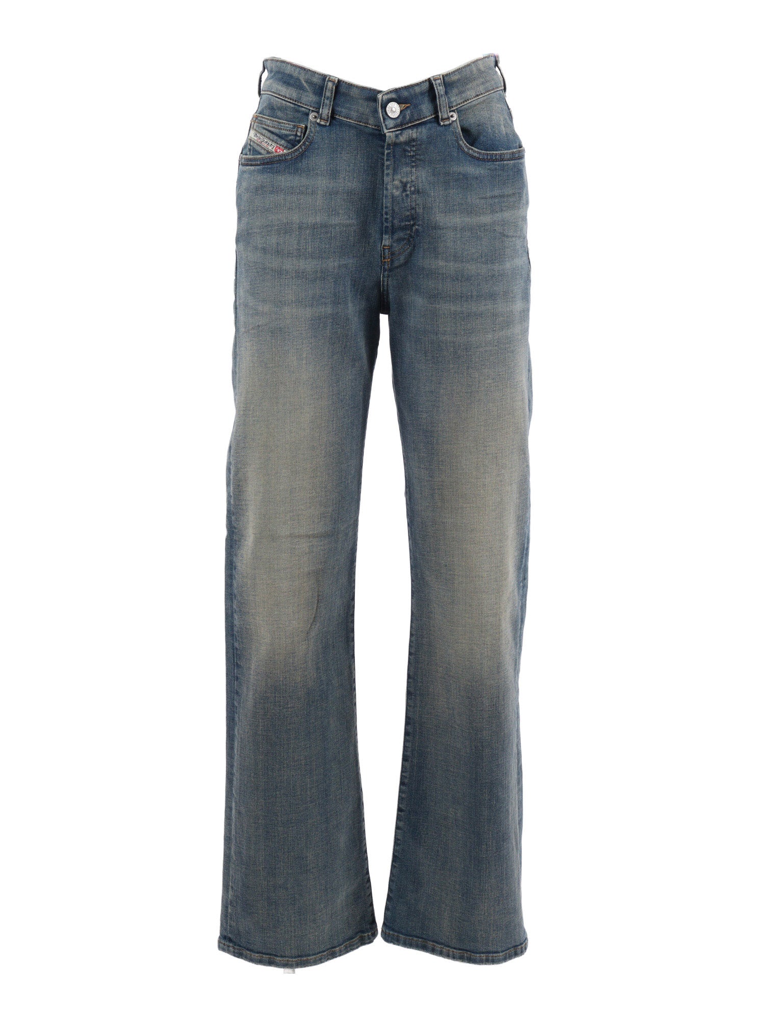 5 pockets Blue Cotton Elastane Jean